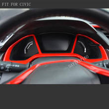 Carbon Fiber Motormeter Cover Meter Dashboard Instrument Desk Panel Sticker Trim Accessories Fit For Honda Civic 2016 2017 2018 2024 - buy cheap