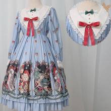 Princess tea party sweet lolita dress retro lace bowknot sailor collar high waist cute printing victorian dress kawaii girl cos 2024 - buy cheap