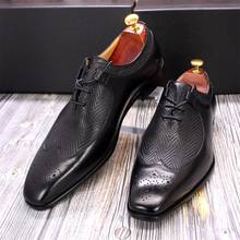 Zapatos de vestir Oxford para hombre, calzado clásico de cuero genuino, hecho a mano, de negocios, talla 6 a 13 2024 - compra barato
