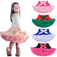 Girls Fluffy Chiffon Rainbow Colors tutu skirts girl Dance Skirt Christmas Halloween Festival Tulle Petticoat matching clothes 2024 - buy cheap