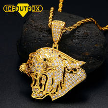 ICEOUTBOX New Roaring Animal Crystal Rhinestone Pendant Necklace CZ Fashion Chain Necklaces For Women Men's Hip Hop Jewelry Gift 2024 - buy cheap