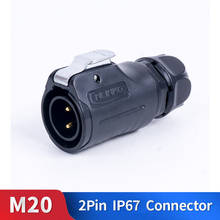 M20 2 Pin Waterproof Connector Kit Plastic Shell Male and Female Industrial Outdoor Lighting Cable Plug and Socket 2024 - buy cheap