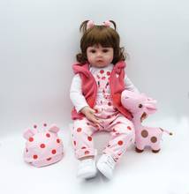 48cm Silicone Reborn Baby Doll Toys Like Alive Bebe 60cm Princess Toddler Babies Birthday Gift Fashion Xmas Present Girl Bonecas 2024 - buy cheap