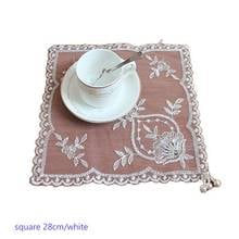 Luxury Lace Placemat coffee Embroidery Table place Mat cloth Doily Cup tea dish wedding Sequin Coaster mug Christmas Pad kitchen 2024 - buy cheap