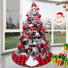 Christmas Grid Printed Elk Tree Skirt Christmas Tree Skirt Tree Bottom Apron Atmosphere Decoration 2024 - buy cheap