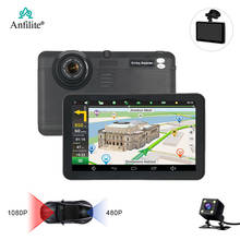 Anfilite 7" dash cam Camera 16GB GPS Navigation 1080P Android car dvr Dual Lens Bluetooth WiFi Camera with G-sensor 2024 - buy cheap