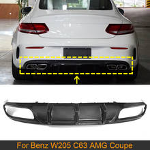 Car Rear Bumper Diffuser Lip Spoiler for Mercedes Benz C Class C205 C63 AMG Coupe 2 Door 2015-2019 Rear Diffuser Carbon Fiber 2024 - buy cheap