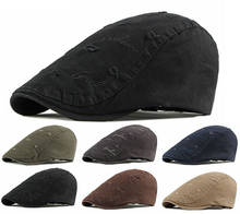 Hotsale Autumn Men's Cotton Letter Print Berets Caps British Fashion Women's Flat Adjustable Berets Hat Casquette Gorras 2024 - buy cheap