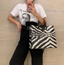 Fashion Zebra Pattern Handbags Big Women Tote Bag High Quality Leather Casual Female Shoulder Bags Large Capacity Messenger Bag 2024 - buy cheap