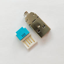 Conjunto 25 2 em 1 USB-A plugue macho conector usb 2.0 Perfurado corpo Curto Imprensa tipo de invólucro de Metal de Solda- ficha de dados livre 2024 - compre barato