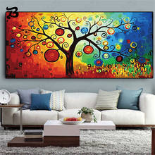 Cuadros modernos de árbol de la vida para pared, lienzo abstracto de vaca en efectivo, carteles coloridos e impresiones, arte de pared para decoración de sala de estar 2024 - compra barato