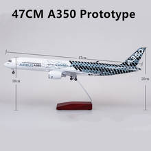 47CM Airplane Airbus A350 Prototype Aircraft Airline Plane Model With Wheel Diecast Plastic Resin Plane For Collection 2024 - buy cheap