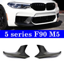 1 par de carbono frente divisor bumer para bmw série 5 g30 f90 m5 2018-up 530i 540i 2024 - compre barato