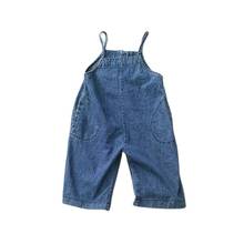 Children's Denim Wide-Leg Pants Spring Korean Style Boys and Girls Denim Overall Wide-Leg Pants Nostalgic Style 2024 - buy cheap