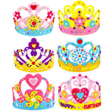 6PCS DIY Crafts Toy Sequins Crown Creative Flowers Stars Patterns Kindergarten Art Toys for Kids Party Decorations Children Gift 2024 - buy cheap