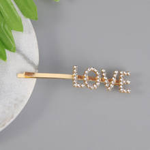 Rhinestone Letters Hairpins Crystal Shiny Women Girls Hair Clips Fashion Hair Styling Accessories Cute Headdress 2024 - buy cheap