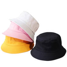 Unisex Cotton Bucket Hats Summer Foldable Sunscreen Panama Hat Solid Color Hip Hop Wide Brim Beach UV Protection Fisherman Hat 2024 - buy cheap