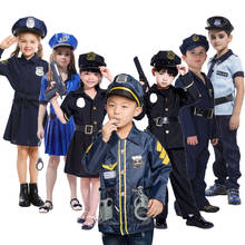 Umorden Fantasia Child Kids Cops Policeman Police Officer Costumes for Boys Girls Halloween Purim Carnival Party Role Play Set 2024 - buy cheap