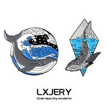 LXJERY-insignia de alfileres de ballena esmaltada de dibujos animados para mochila, Broche bonito, alfileres para ropa, Broche para mujeres y niñas, regalo 2024 - compra barato