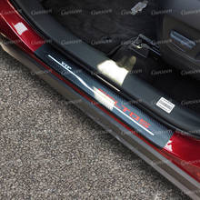 Para Kia Seltos 2020, 2021 de 2022 accesorios de coche Umbral de puerta Protector de placa de desgaste Pedal cubierta de fibra de carbono cuero estilo 2024 - compra barato