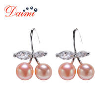 DMCEFP007 6-7mm Freshwater Pearl Earrings Cherry Shape Silver 925 Jewelry Earrings For Women 2024 - buy cheap