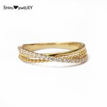 Shipei-anillo de oro amarillo de 18K para mujer, de Plata de Ley 925 con gemas de moissanita hechas a mano, joyería fina 2024 - compra barato