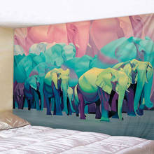 Цветной гобелен в виде слона, креативная иллюстрация, богемное украшение для стен в стиле хиппи, настенное украшение в виде мандалы для гостиной 2024 - купить недорого