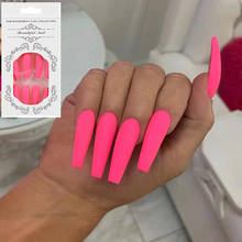 24pcs/box Detachable False Nails With Press Glue Ballerina Wearable Fake Nails Full Cover Coffin Nail Tips DIY Manicure Tool 2024 - buy cheap