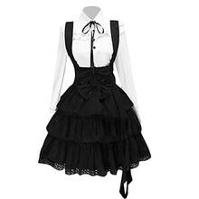 Vestido de lolita vintage elegante, gótico, verão, feminino, tamanho grande, chique, com babados, laço, retrô, princesa, vestido punk feminino 2024 - compre barato