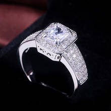 Anillos de boda de zirconia cúbica AAA de lujo de USTAR para mujer, joyería de moda, anillos de compromiso para dedo, fiesta de anel femenina 2024 - compra barato