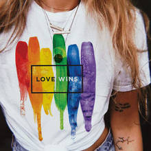 Camiseta feminina lgbtq +, amor, lésbico, lgbt, arco-íris, camiseta para mulheres 2024 - compre barato