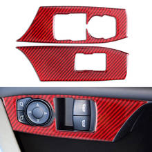 Cubierta de Panel de interruptor de Control de ventana de coche, pegatina roja de fibra de carbono para Chevrolet Camaro 2016, 2017, 2018, 2019, 2020 2024 - compra barato