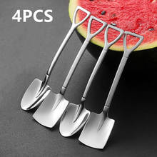 4PCS  Stainless Steel Coffee Spoon Cutlery SetRetro Iron Shovel Ice Cream Spoon Scoop Creative Spoon tea-spoon Fashion Tableware 2024 - buy cheap