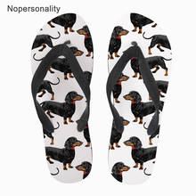 Nopersonality Women Casual Flip Flops Lovely Dachshund Pattern Women's Slip-on Home Slippers Woman Beach Summer Flip-flops 2024 - buy cheap