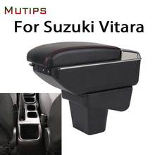 Mutips car armrest for Suzuki Vitara accessories leather arm rest ashtray cover decoration interior parts storage box auto 2019 2024 - buy cheap
