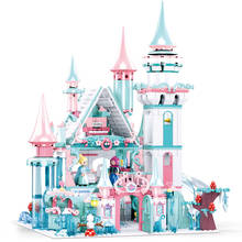 Pricess-Castillo de hielo para niñas, ciudad, mundo de nieve, bloques de construcción, Reina, bloques, modelo clásico Enlighten, Juguetes DIY para niños, regalo de Navidad 2024 - compra barato