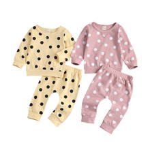 Spring Autumn Newborn Baby Girls Boys Clothes Sets 2-piece Outfit Long Sleeve Polka Dot Pullover Sweatshirt Top+Pants 2024 - buy cheap