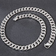 Heavy 316L Stainless Steel Cuban Link Chain Necklace For Men With CZ Hiphop Massive Mens Jewellery Accessories Gifts Wholesale 2024 - buy cheap