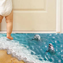 Custom Self-adhesive Floor Mural Photo Wallpaper 3D Seawater Wave Flooring Sticker Bathroom Wear Non-slip Waterproof Wall Papers 2024 - buy cheap
