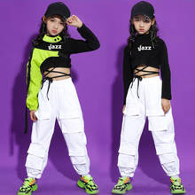 Kids Ballroom Stage Wear Hip Hop Clothing Outfits Crop Tops Cargo Danicng Pants for Girl Jazz Dance Wear Costume Clothes 2024 - buy cheap