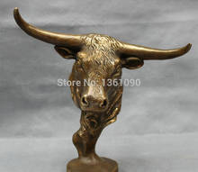 Estátua de animais em bronze chinês com cabeça de boi, boi, riqueza, 11 polegadas, 00742 (a0414) 2024 - compre barato