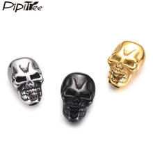 Pipitree 4pcs/lot Fashion Skull Beads DIY Stainless Steel Charm Beads fit Men Bracelet Retro Jewelry Accessories Handmade Gift 2024 - buy cheap