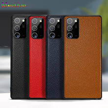 Funda de cuero genuino para Samsung Galaxy Note 20, Ultra, suave, grano de lichi, Ultra 2024 - compra barato