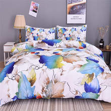 Conjunto de cama estampado floral, capa de edredom, fronha, roupa de cama, queen, king size 2024 - compre barato