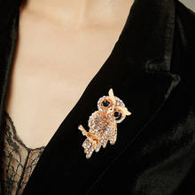 Imitation Rhinestone Blue Brooch Owl Brooch Zinc Alloy Coat Dress Accessories Owl Badge Creative Birthday Gift 2024 - buy cheap