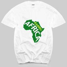 new fashion t-shirt men crew neck tees Karibu African, Tanzania Kenya Zanzibar, Uganda Kilimanjaro, Tourist many color tops 2024 - buy cheap
