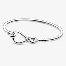 925 Silver Bracelet Knotted Heart Heart-embellished T-clasp Link Bangle Fit Women Bead Charm Bracelets Fashion Jewelry 2024 - buy cheap