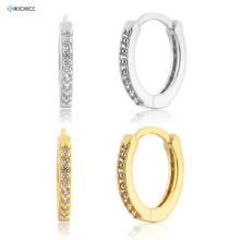 Kikichicc 100% 925 prata esterlina 9.3mm círculo claro cz huggies luxo zircão cristal rock punk cristal aros jóias para mulher 2024 - compre barato