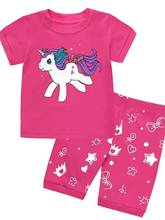Brand Summer Kids Girls Boys Print Pajamas Short Sleeve Sports ShortsSet Cartoon Pijamas Sleepwear Toddler Pyjamas Clothing S23 2024 - buy cheap