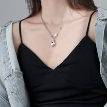 Ожерелье из серебра S925 пробы для женщин, ожерелье в стиле хип-хоп с улыбкой и любовью, длинная цепочка до ключиц, ювелирные изделия, аксессуары, оптовая продажа 2024 - купить недорого